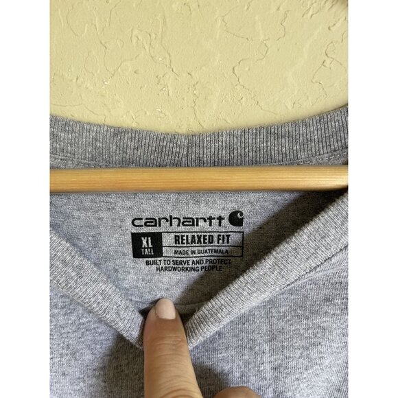 Carhartt XL Tall Gray Crewneck T-Shirt Relaxed Fit Short Sleeve - Picture 3 of 5